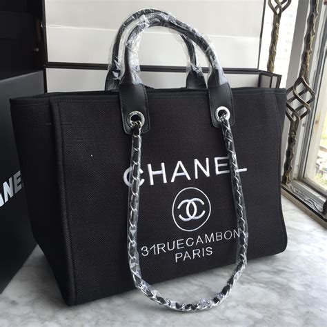 black and white chanel tote bag|Chanel canvas tote 2021.